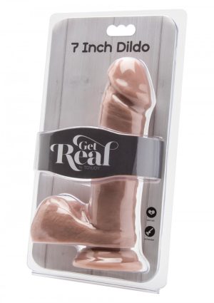 Get Real Dildo 7 inch with Balls Light Skin