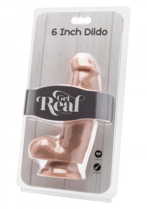 Dildo 6 inch with Balls Light Skin Get Real