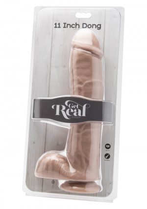 Dildo 11 inch with Balls Light Skin Get Real