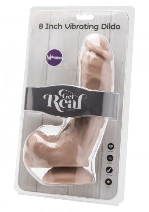 Dildo 8in. with Balls Vibrator Light Skin Get Real