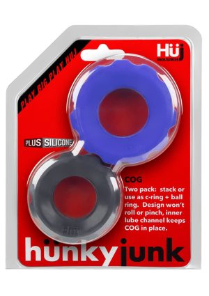 Cog 2-size Cockrings Blue | HunkyJunk