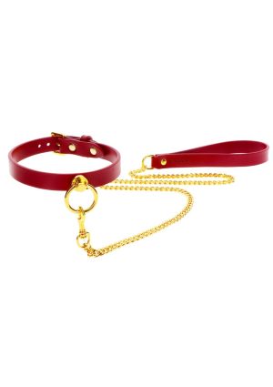 O-Ring Collar and Chain Leash Red | Taboom