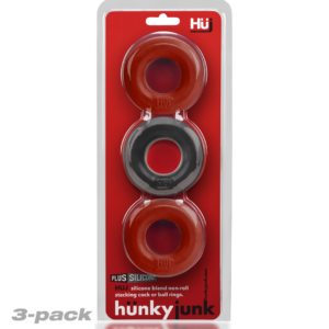 Hunkyjunk Cockring 3-Pack Black Red